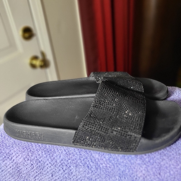 Black Slide Sandals - Picture 2 of 5